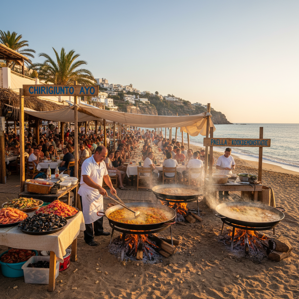 Tasting paella at chiringuito de ayo